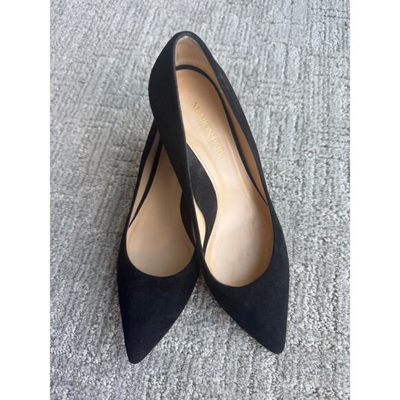 Marion Parke Toscana Black Suede leather Kitten Heel Pumps 38.5 US 8.5 Shoes - Picture 3 of 12